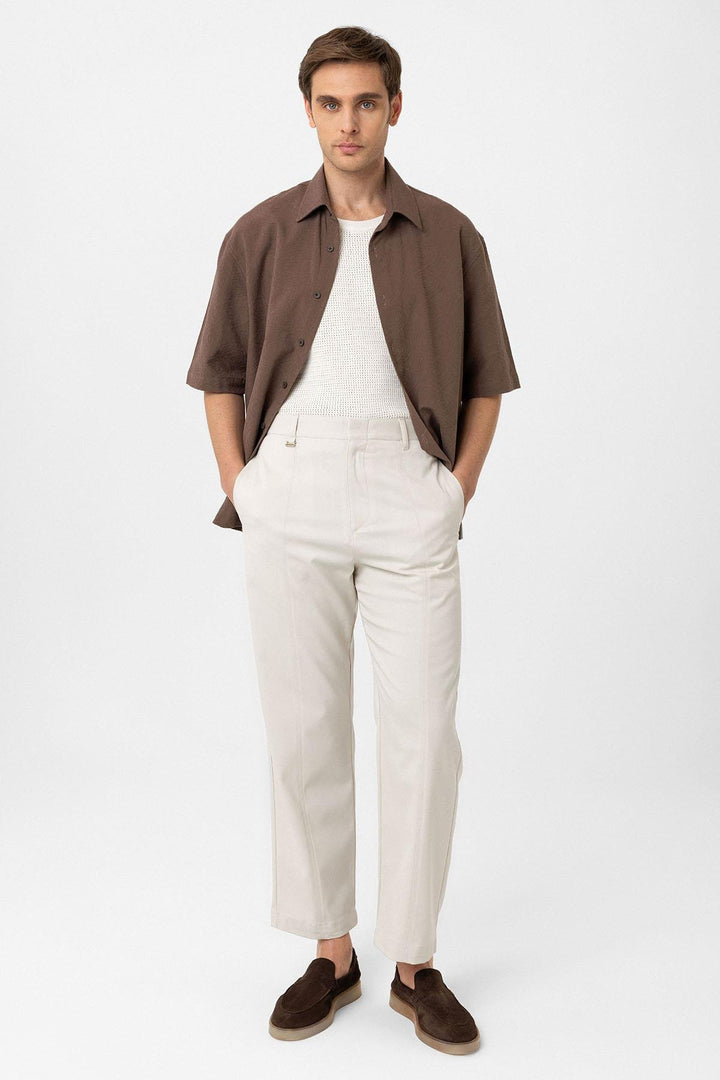 ANT Antioch Ekru Straight Fit Erkek Pantolon - Chaïdári