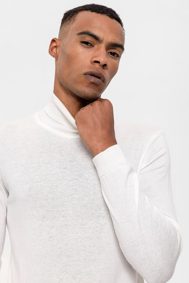 ANT Antioch Ecru High Neck Men's Sweater - Angoulême