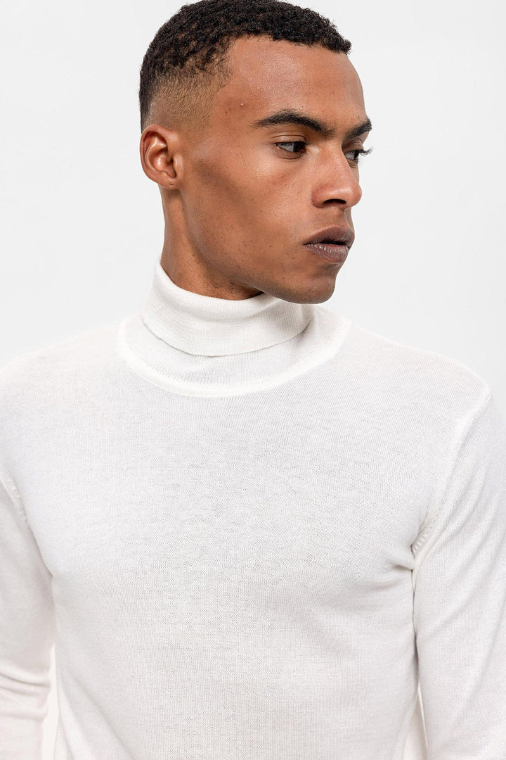 ANT Antioch Ecru High Neck Men's Sweater - Angoulême