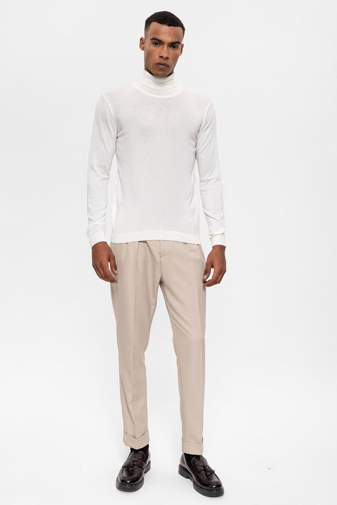 ANT Antioch Ecru High Neck Men's Sweater - Angoulême