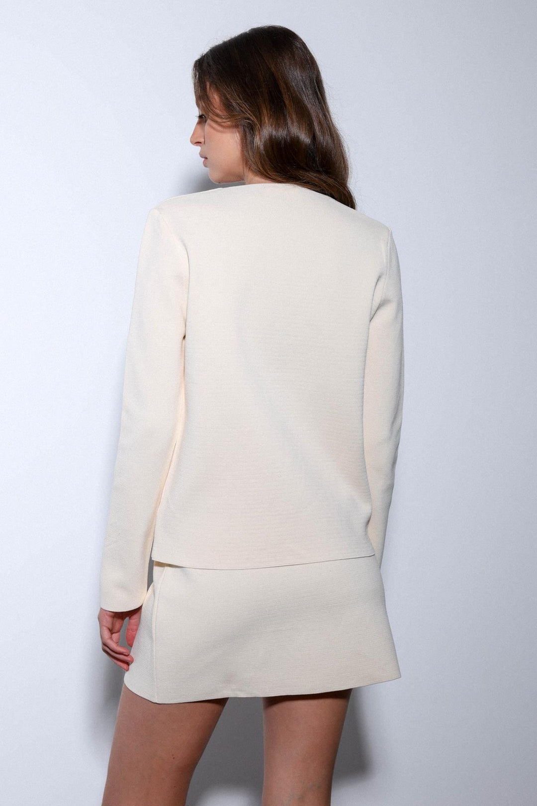 ANT Antioch Ecru Single Button Knit Women's Cardigan - Saint-Germain-en-Laye