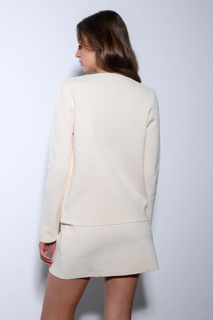 ANT Antioch Ecru Single Button Knit Women's Cardigan - Saint-Germain-en-Laye