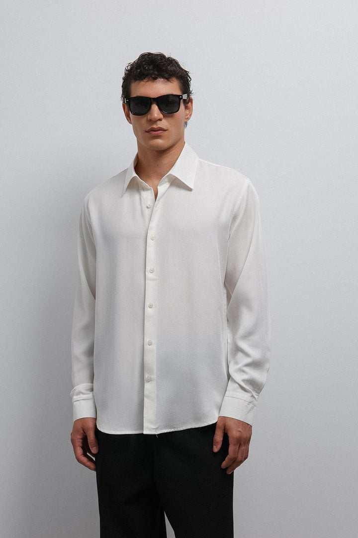 ANT Antioch Ecru Technical Regular Fit Men's Shirt - Heerhugowaard