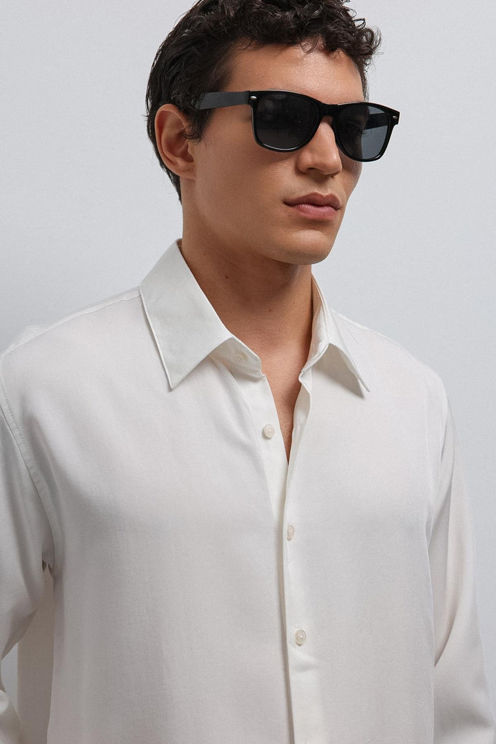 ANT Antioch Ecru Technical Regular Fit Men's Shirt - Heerhugowaard