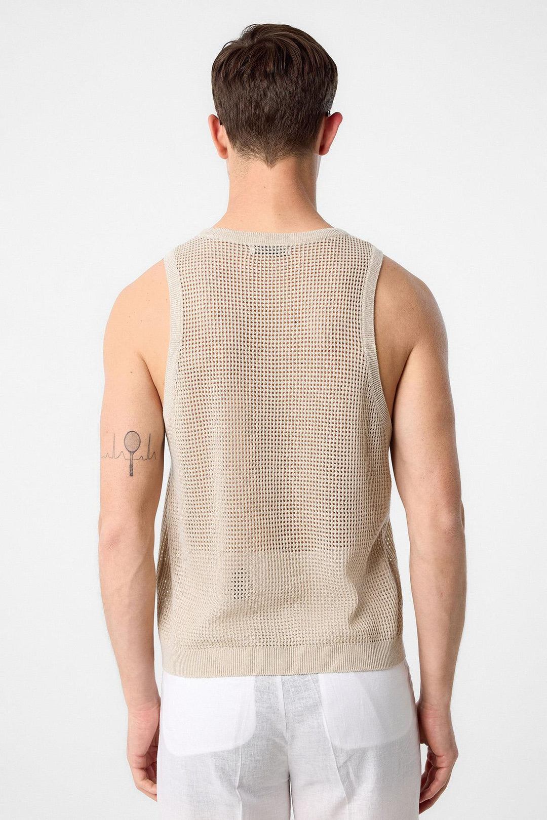 ANT Antioch Ecru Knit Men's Tank Top - Ede