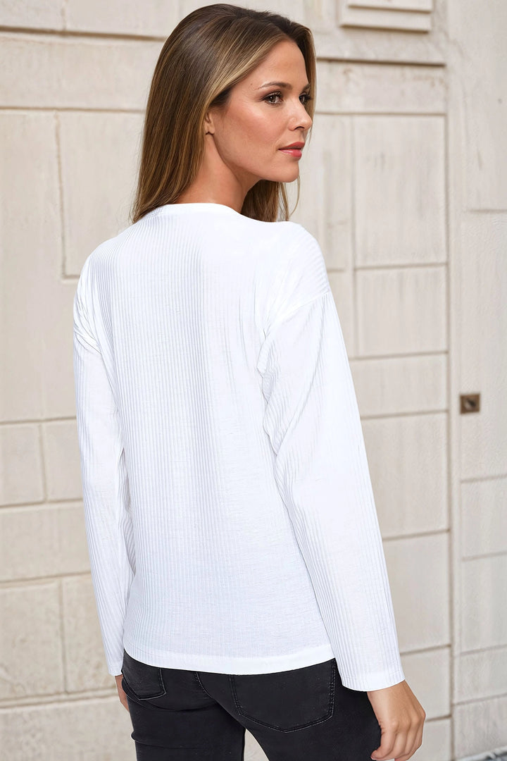 Ecru V-Neck Color Block Sweater BCBSK-25700-2750 - Jersey City