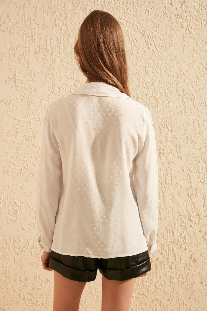 Ecru Viscose Basic Shirt BCBSK-25700-K4094 - Leverkusen