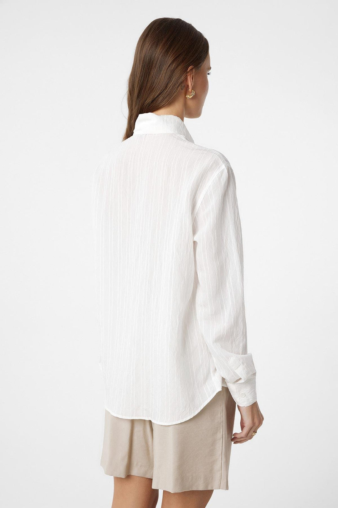 ANT Antioch Ecru Collared Women's Shirt with Scarf - Galveston