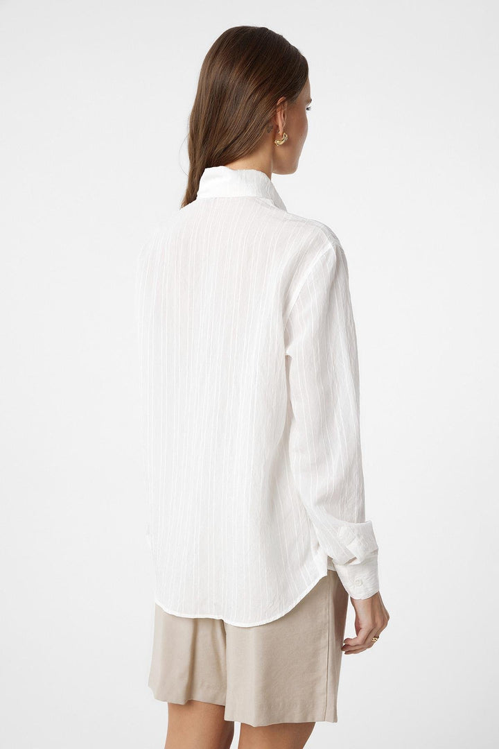 ANT Antioch Ecru Collared Women's Shirt with Scarf - Galveston