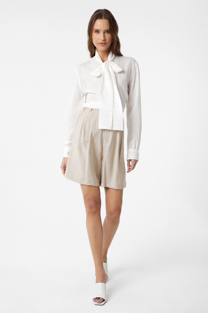 ANT Antioch Ecru Collared Women's Shirt with Scarf - Galveston