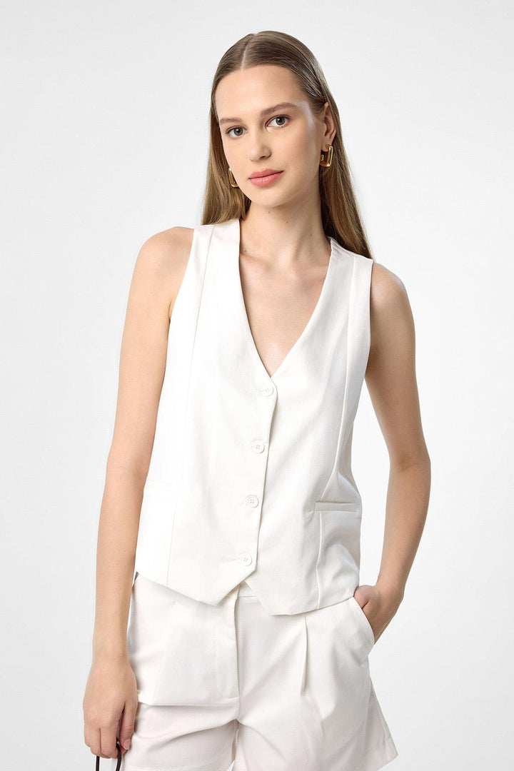 ANT Antioch Ecru Vest-Shorts Women's Set - Orlando