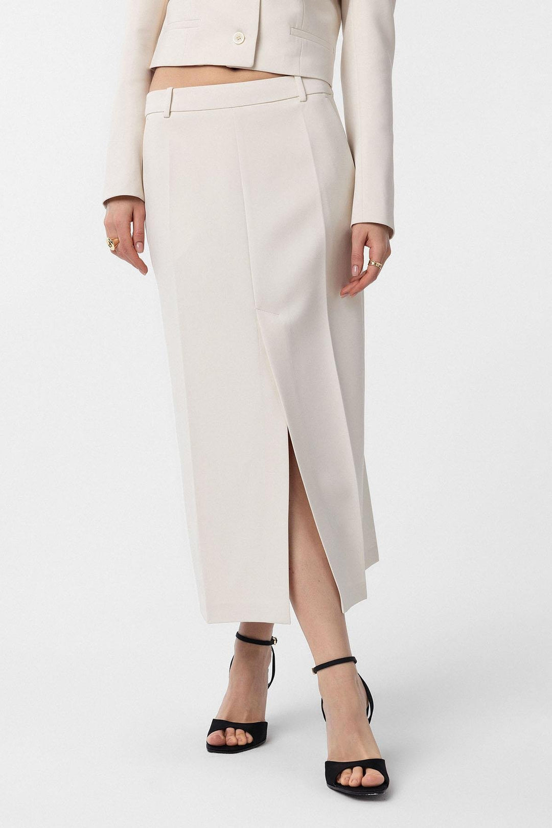 ANT Antioch Ecru Slit Women's Pencil Skirt - Taranto