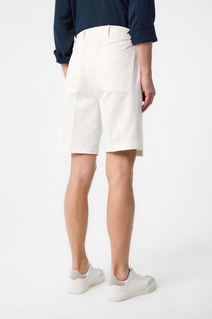 ANT Antioch Ecru High Waist Pleated Men's Shorts - Euskirchen