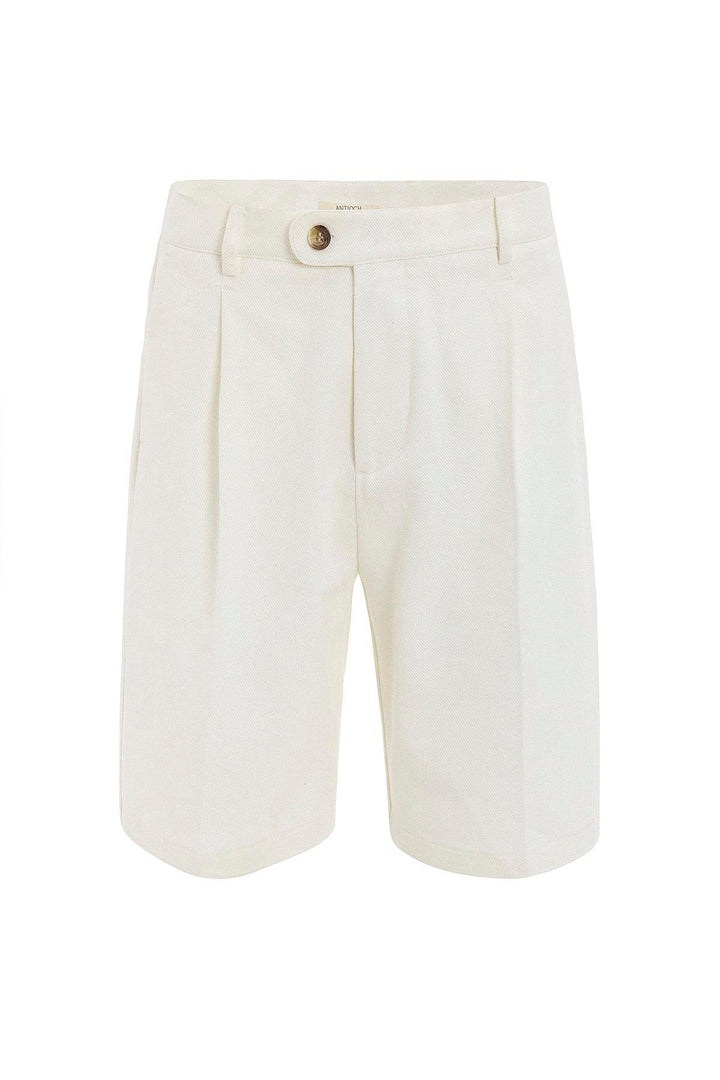 ANT Antioch Ecru High Waist Pleated Men's Shorts - Euskirchen