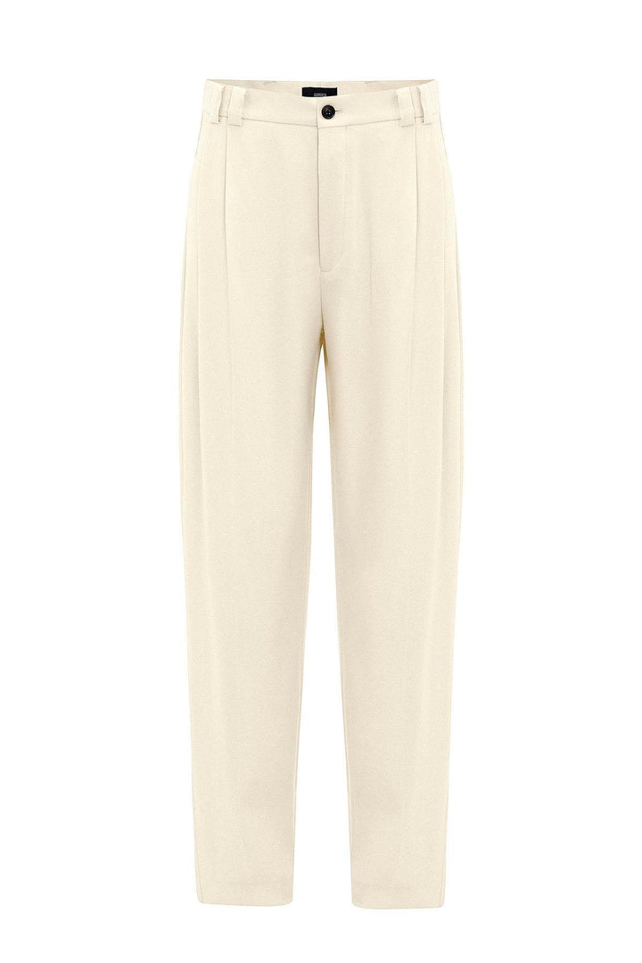 ANT Antioch Ecru High Rise Relax Fit Pleated Men's Pants - Chornomorsk