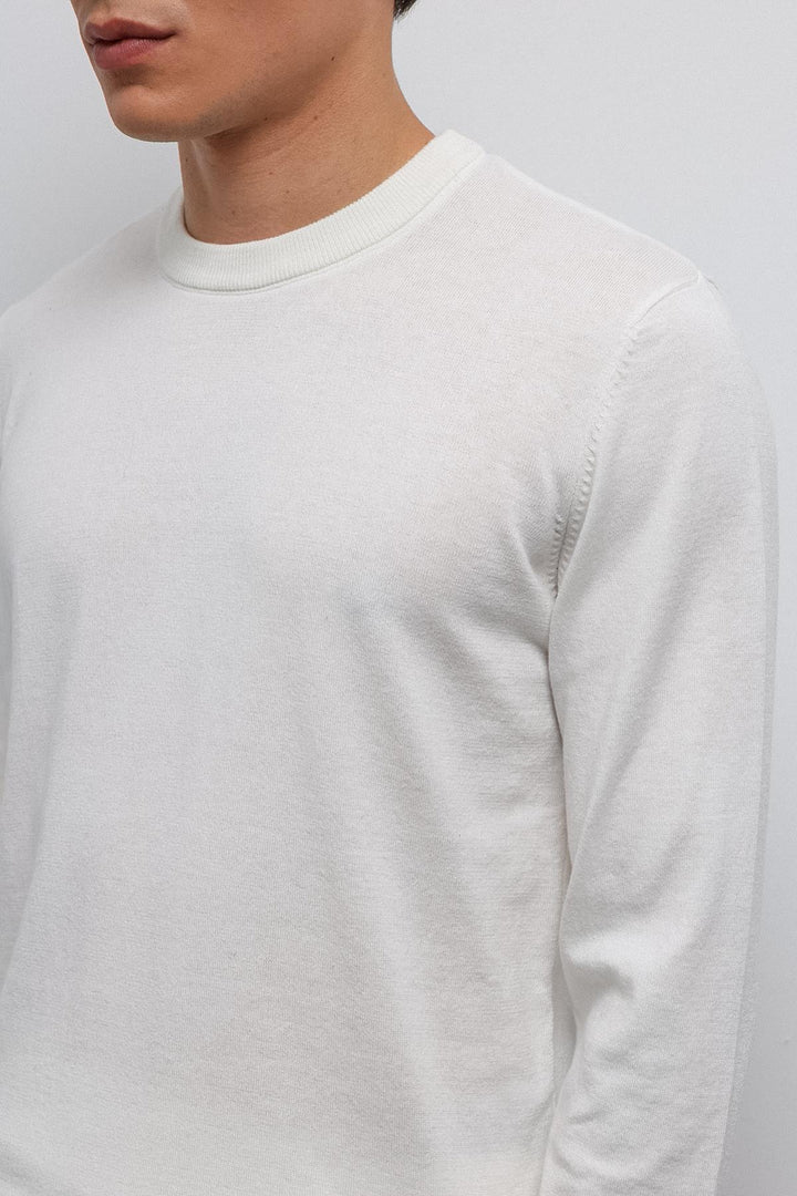 ANT Antioch Ecru Soft Textured Basic Men's Sweater - Jefferson City