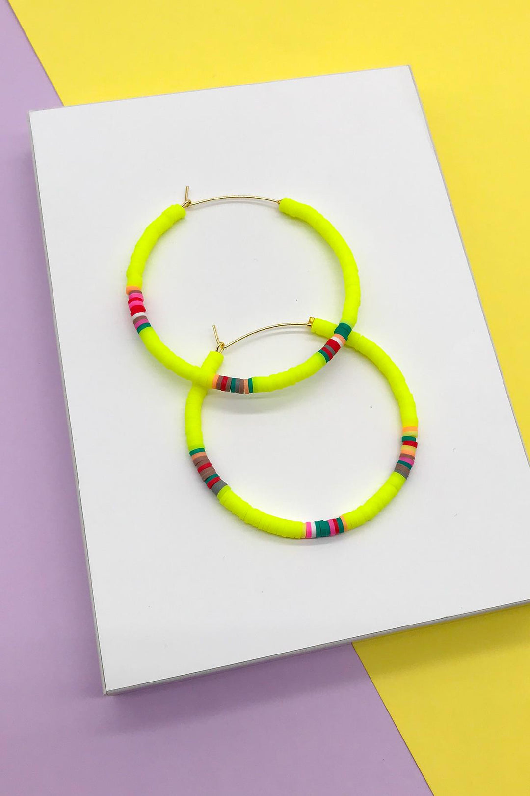 NVM Handmade Yellow Color Double Ring Fimo Women's Earrings TSJ5028282-S - Kortrijk