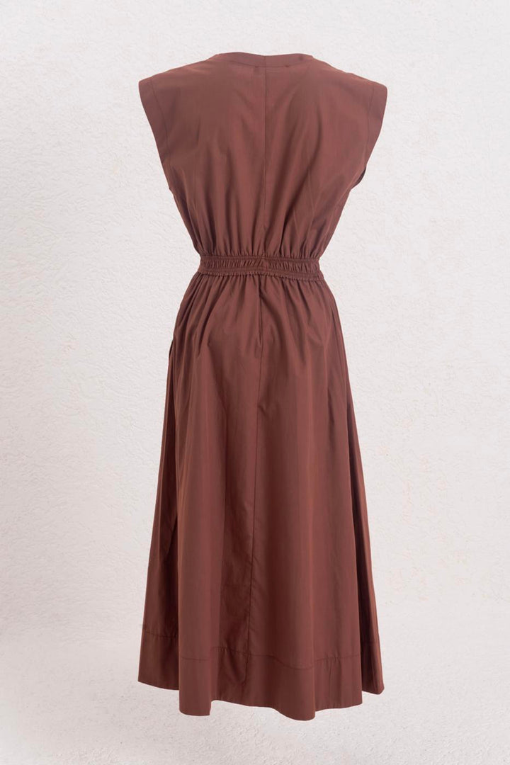 BSL Women Poplin Midi Dress with Elastic Waistband - Heroica Matamoros