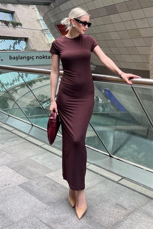 MDX Bitter Coffee Basic Half Fisherman Long Dress MG1856 - Ciudad Santa Catarina