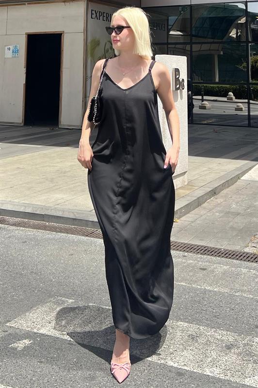 MDX Black Strappy Oversized Long Dress MG2038 - Hendersonville
