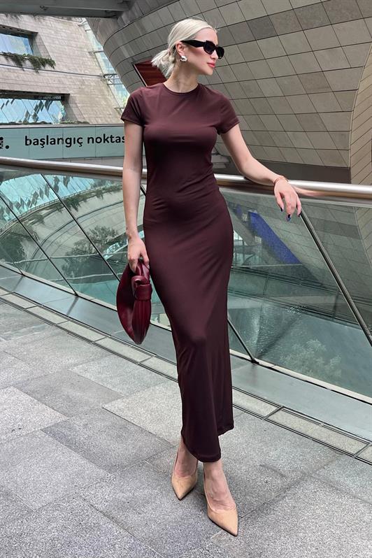 MDX Bitter Coffee Basic Half Fisherman Long Dress MG1856 - Ciudad Santa Catarina