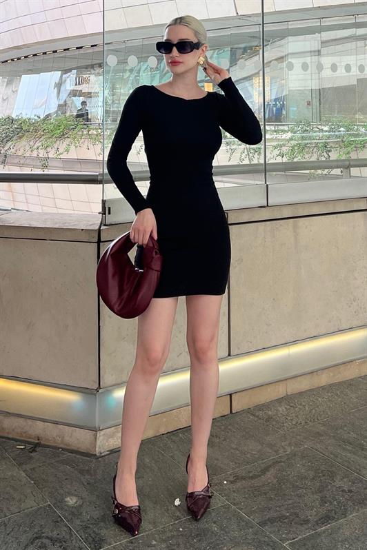 MDX Black Madonna Collar Mini Dress MG2041 - East Point