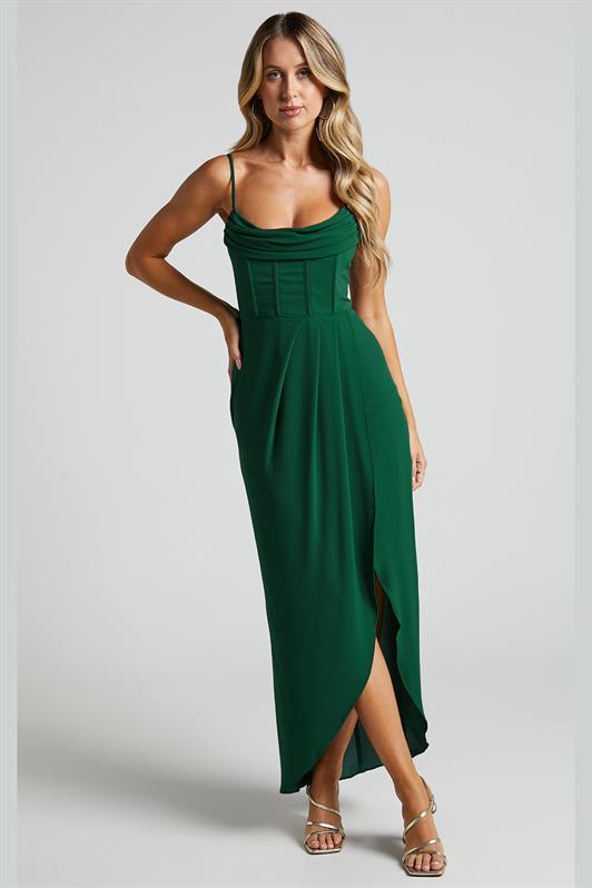 MDX Green V-neck Sleeveless Dress MG2022 - Viersen