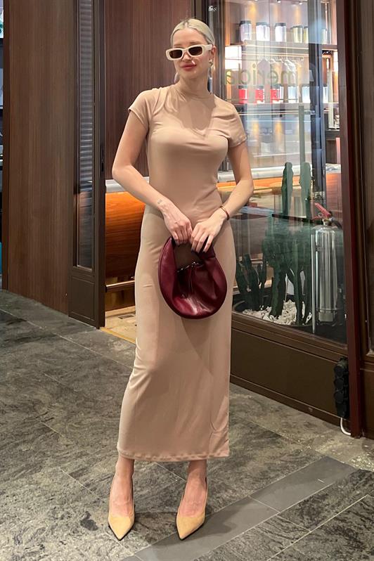 MDX Beige Basic Half Fisherman Long Dress MG1856 - Créteil