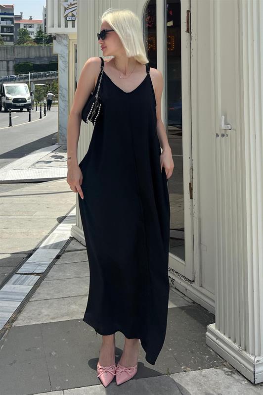 MDX Black Strappy Oversized Long Dress MG2038 - Hendersonville