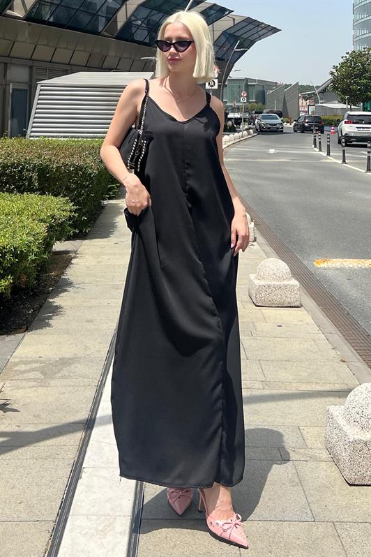 MDX Black Strappy Oversized Long Dress MG2038 - Hendersonville