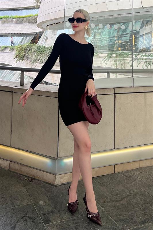 MDX Black Madonna Collar Mini Dress MG2041 - East Point
