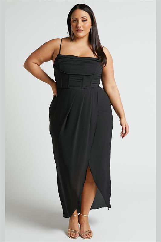 MDX Black Off-Shoulder Strap Dress MG2022 - Guamúchil