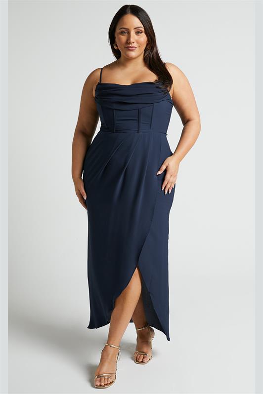 MDX Navy Blue V-neck Sleeveless Dress MG2022 - Mataró