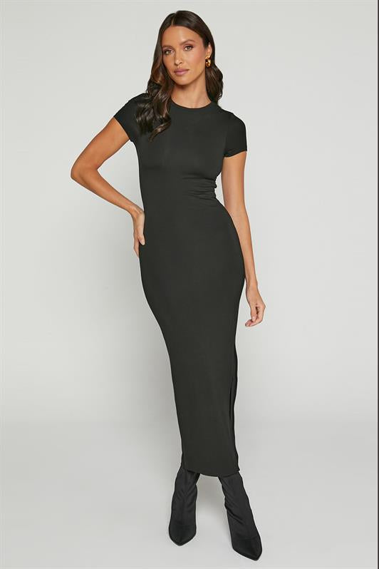 MDX Black Basic Half Fisherman Slit Long Dress MG1989 - Midwest City