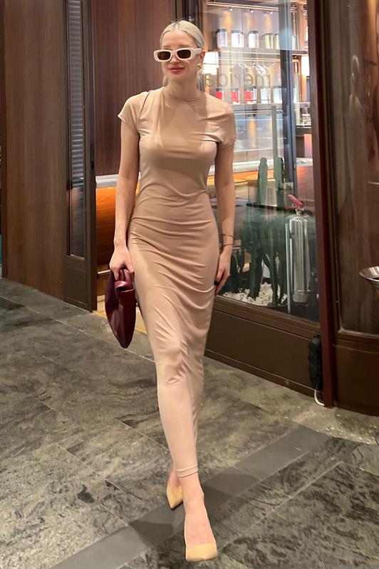 MDX Beige Basic Half Fisherman Long Dress MG1856 - Créteil
