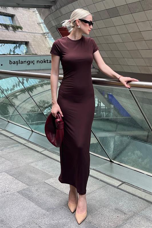 MDX Bitter Coffee Basic Half Fisherman Long Dress MG1856 - Ciudad Santa Catarina