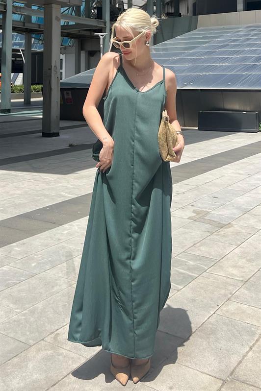 MDX Green Strappy Oversized Long Dress MG2038 - Keller