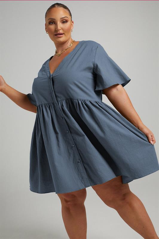 MDX Indigo Buttoned Mini Dress MG1621 - Castelldefels