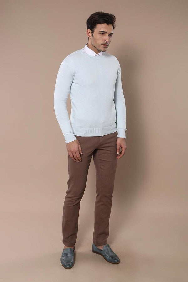 WSS Circle Collar Ice Blue Sweater  - Plainfield