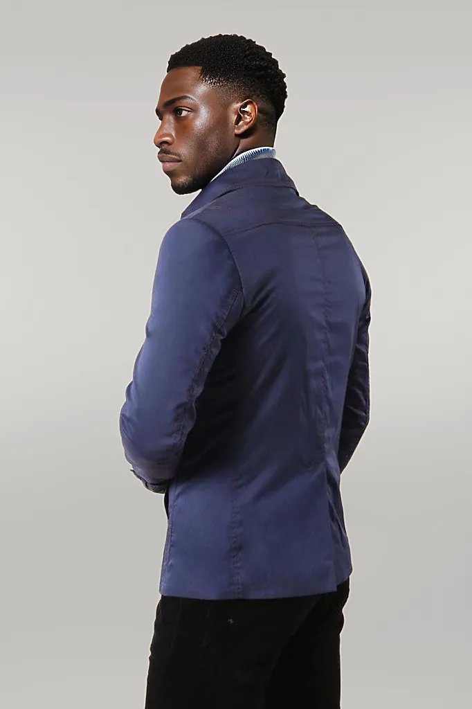 WSS Navy Blue Cotton Trench Coat  - Singen