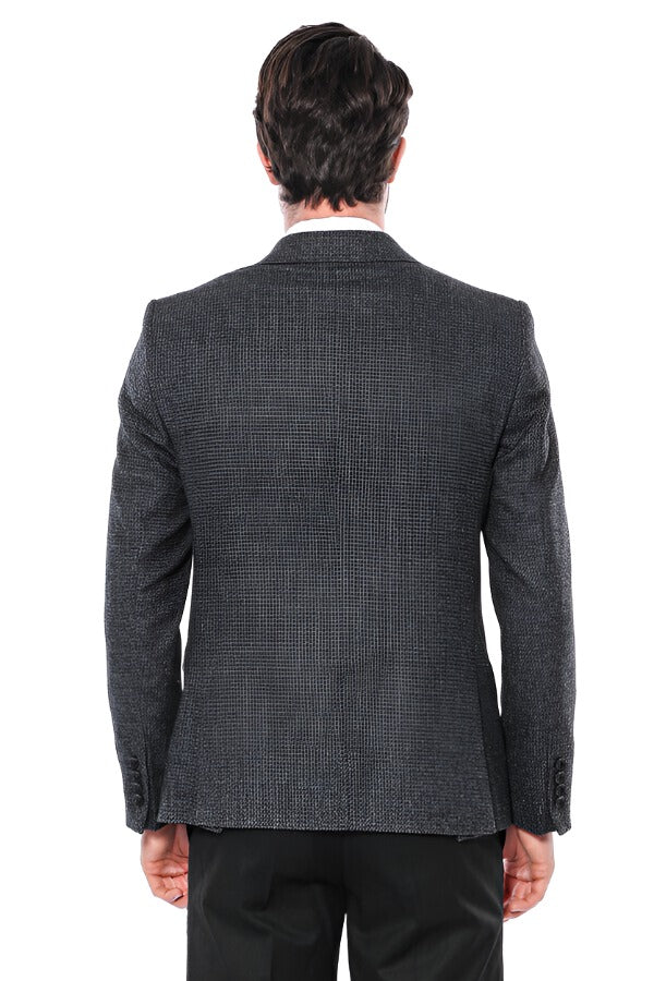WSS Peak Lapel Dark Grey Blazer  - Singen