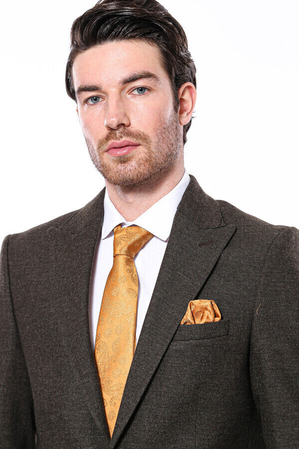 WSS Peak Lapel Khaki Men's Blazer  - West Palm Beach