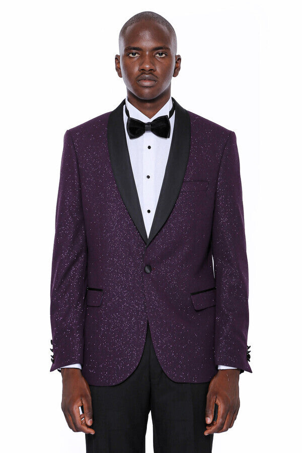 WSS Purple Shawl Lapel Tuxedo Jacket  - Scandicci