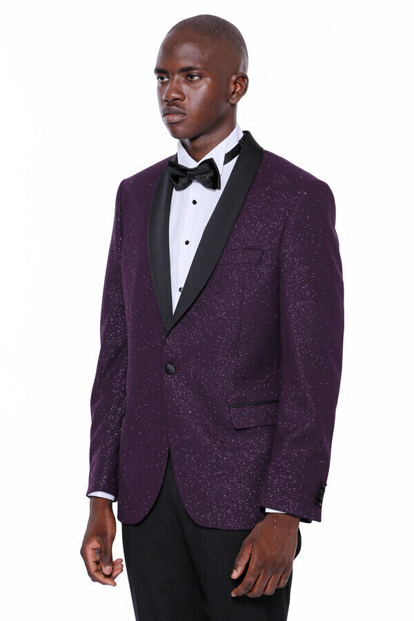 WSS Purple Shawl Lapel Tuxedo Jacket  - Scandicci