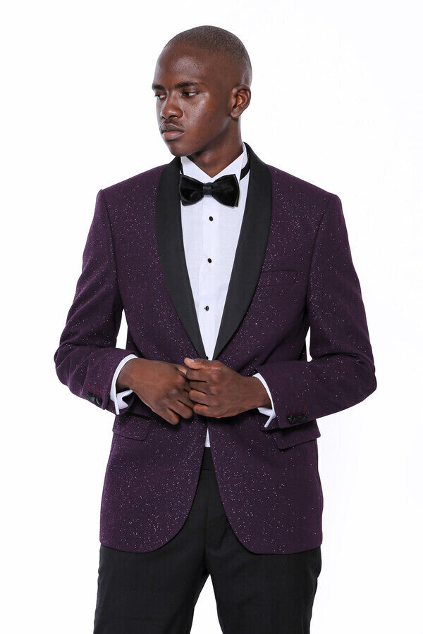 WSS Purple Shawl Lapel Tuxedo Jacket  - Scandicci