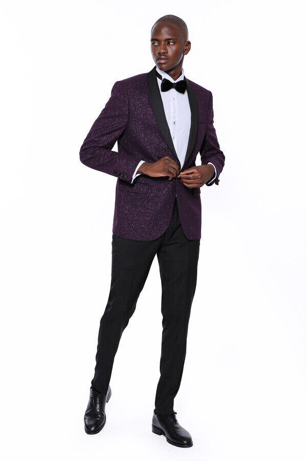 WSS Purple Shawl Lapel Tuxedo Jacket  - Scandicci