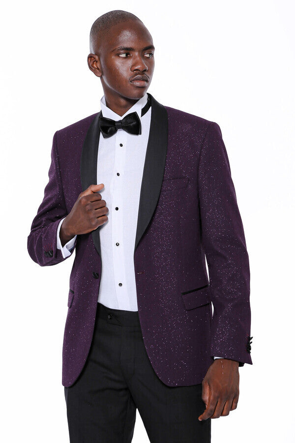 WSS Purple Shawl Lapel Tuxedo Jacket  - Scandicci