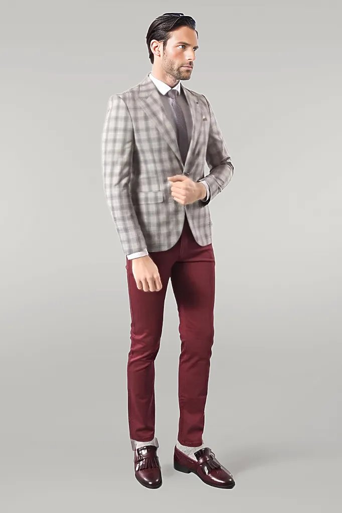 WSS Single Button Wide Pointed Collar Beige Blazer  - Singen