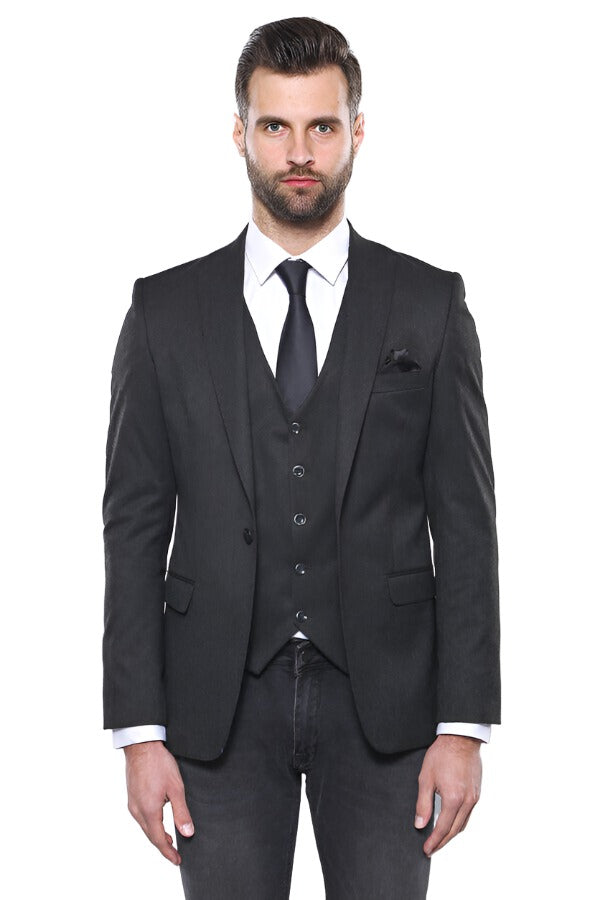 WSS Smoked Plain Blazer Vest Set  - Singen