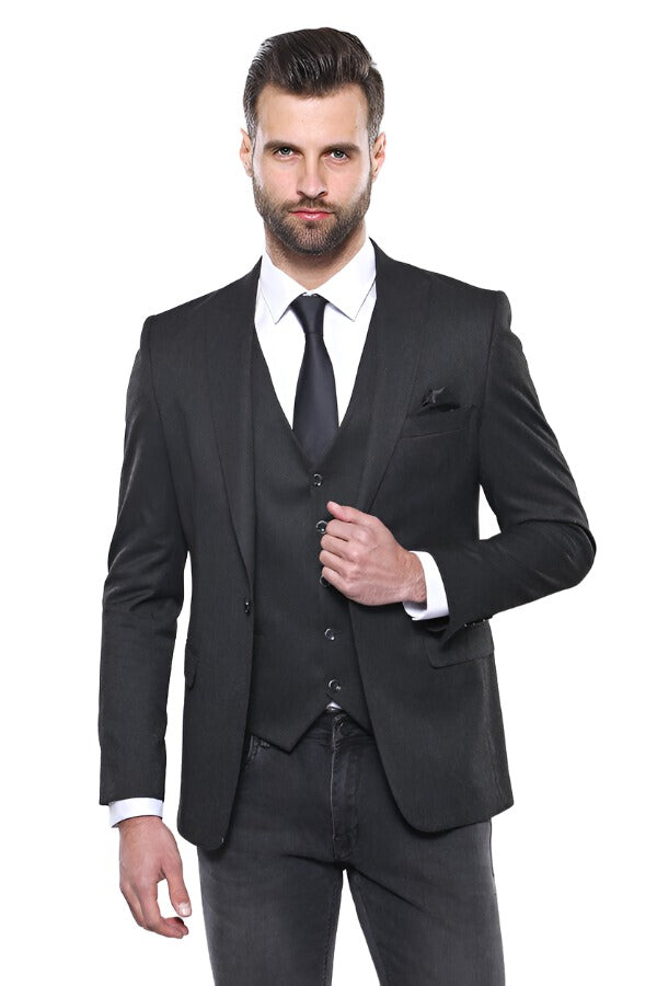 WSS Smoked Plain Blazer Vest Set  - Singen